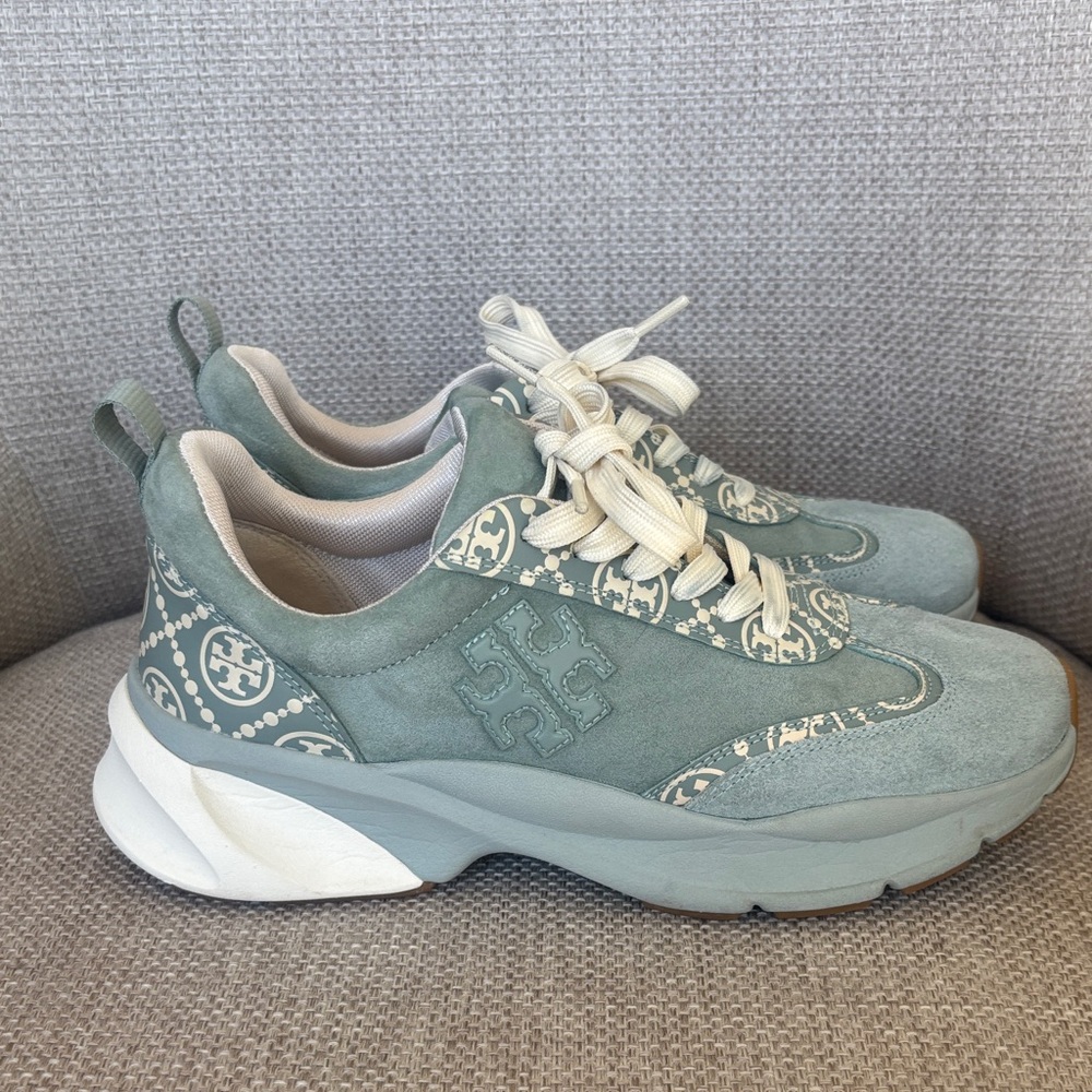 Tory Burch Women's Sneakers in sage green and White - Picture 5 of 8